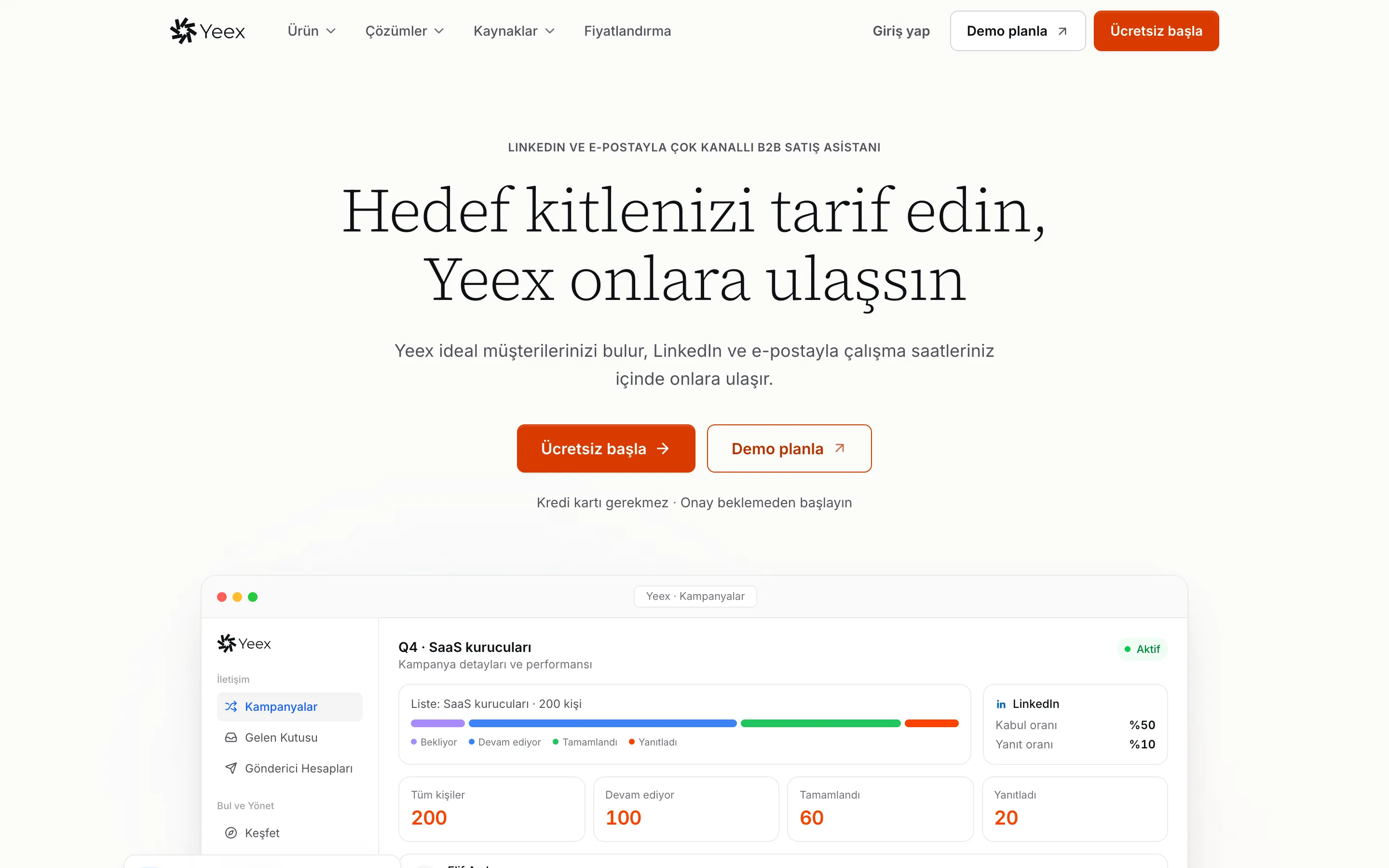 Yeex kampanya ekranı